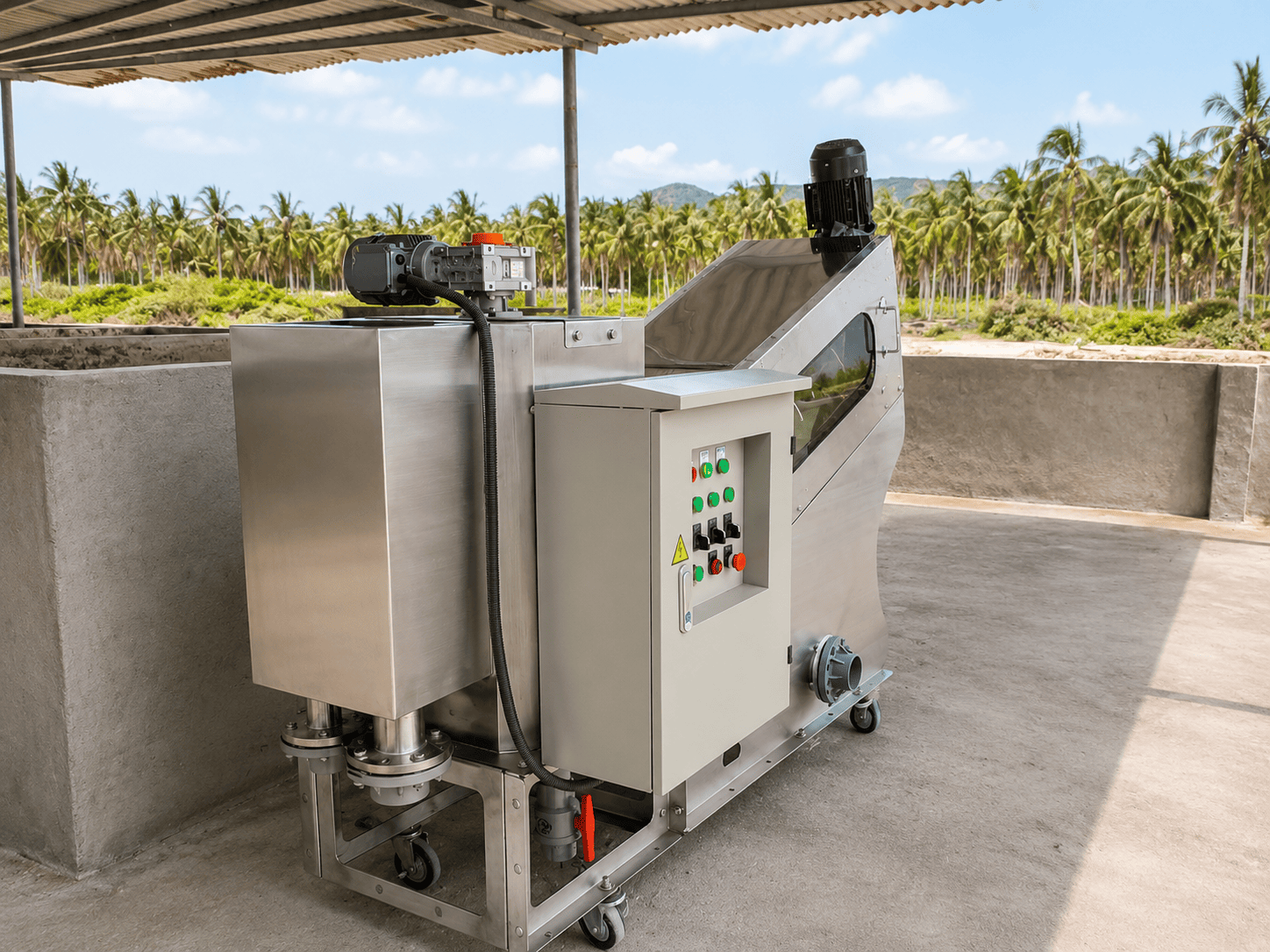 Máy ép bùn trục vít cho ngành dược phẩm mỹ phẩm