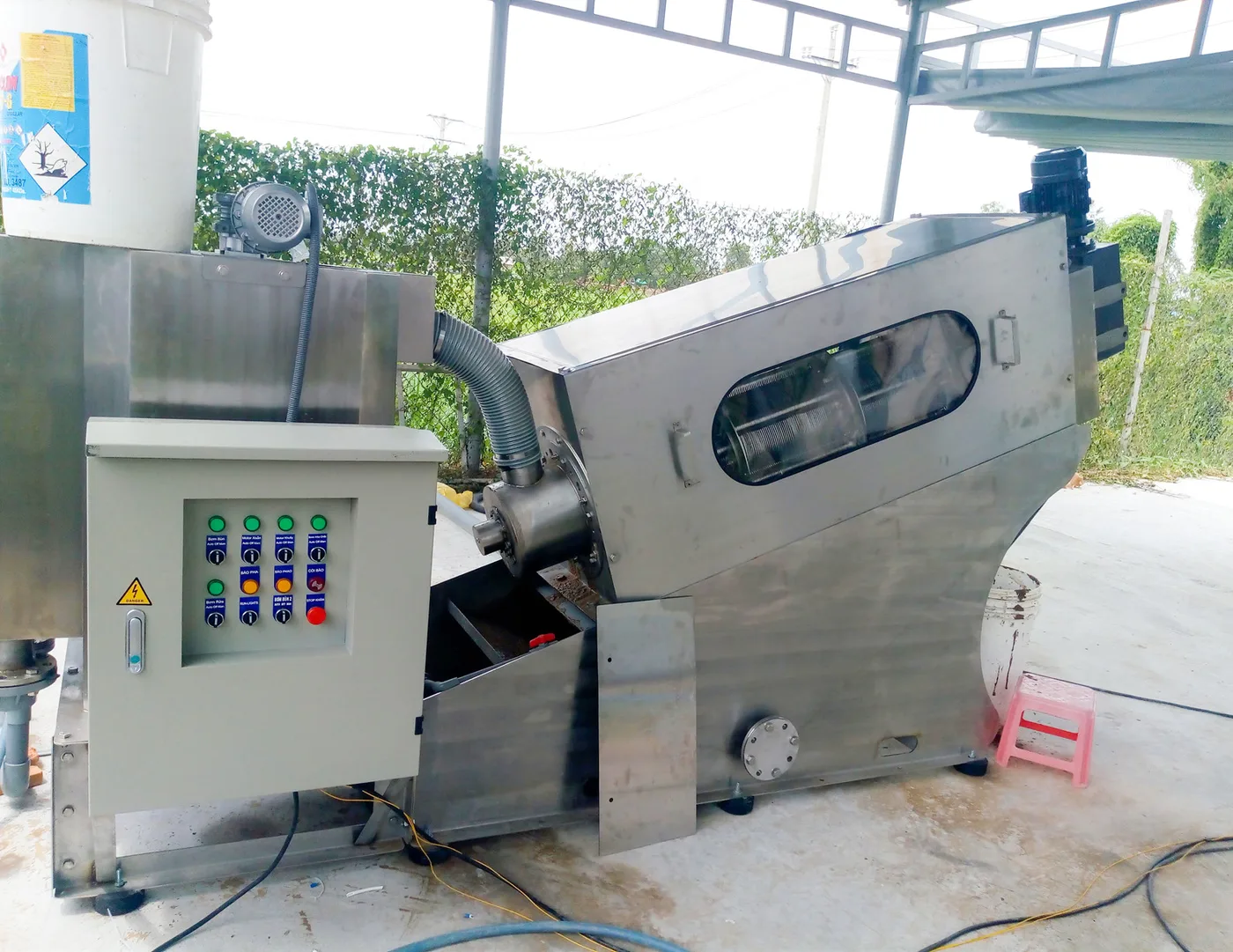 Máy ép bùn SVNCORP tại dự án Điện Nước An Giang